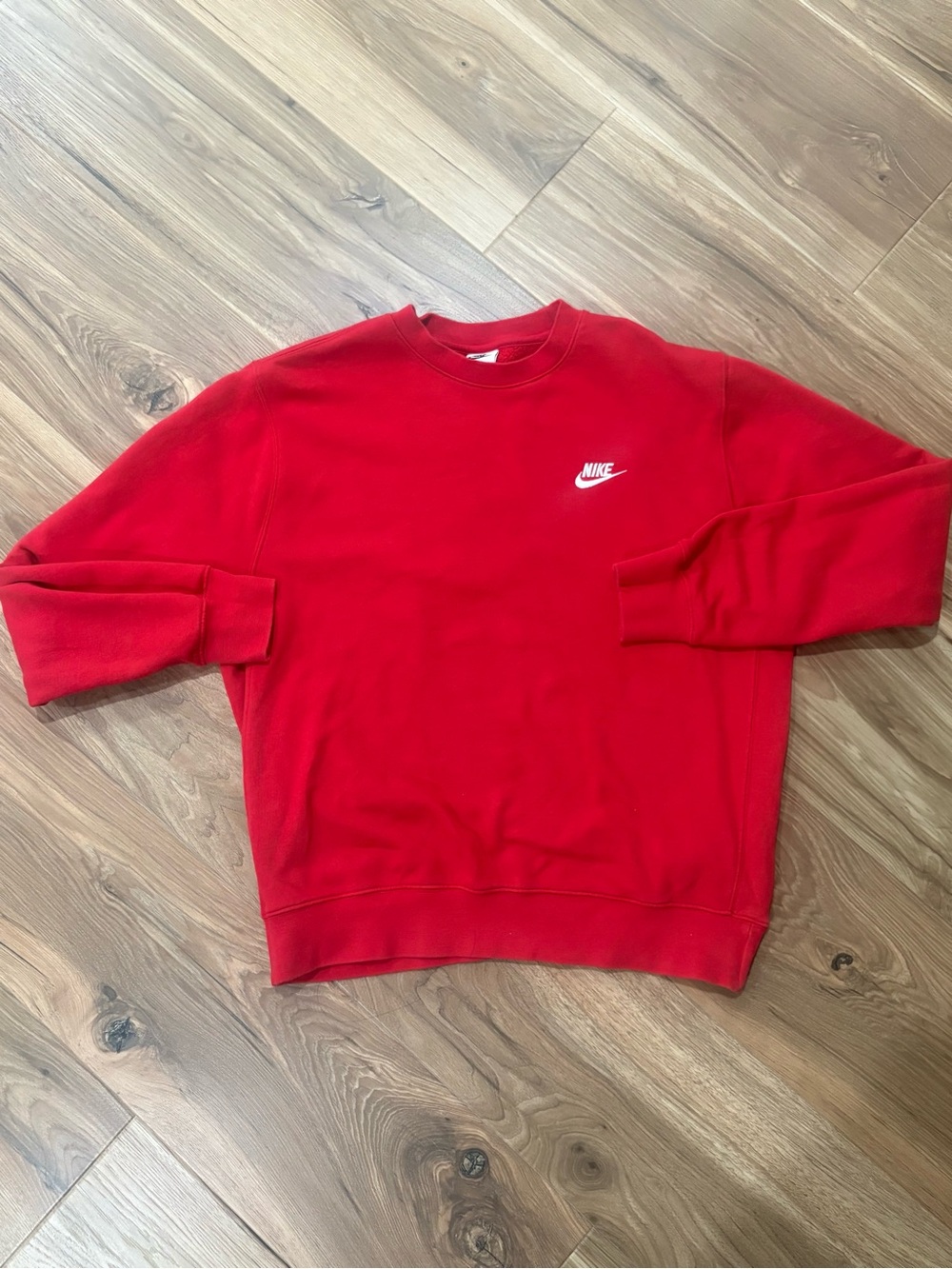 Nike Red Crewneck Sweatshirt with White Swoosh